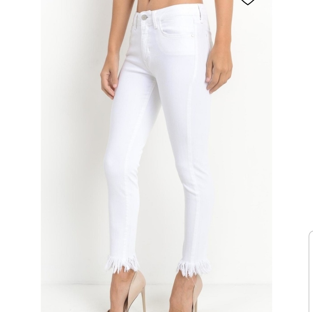 Just Black white fringe jeans
